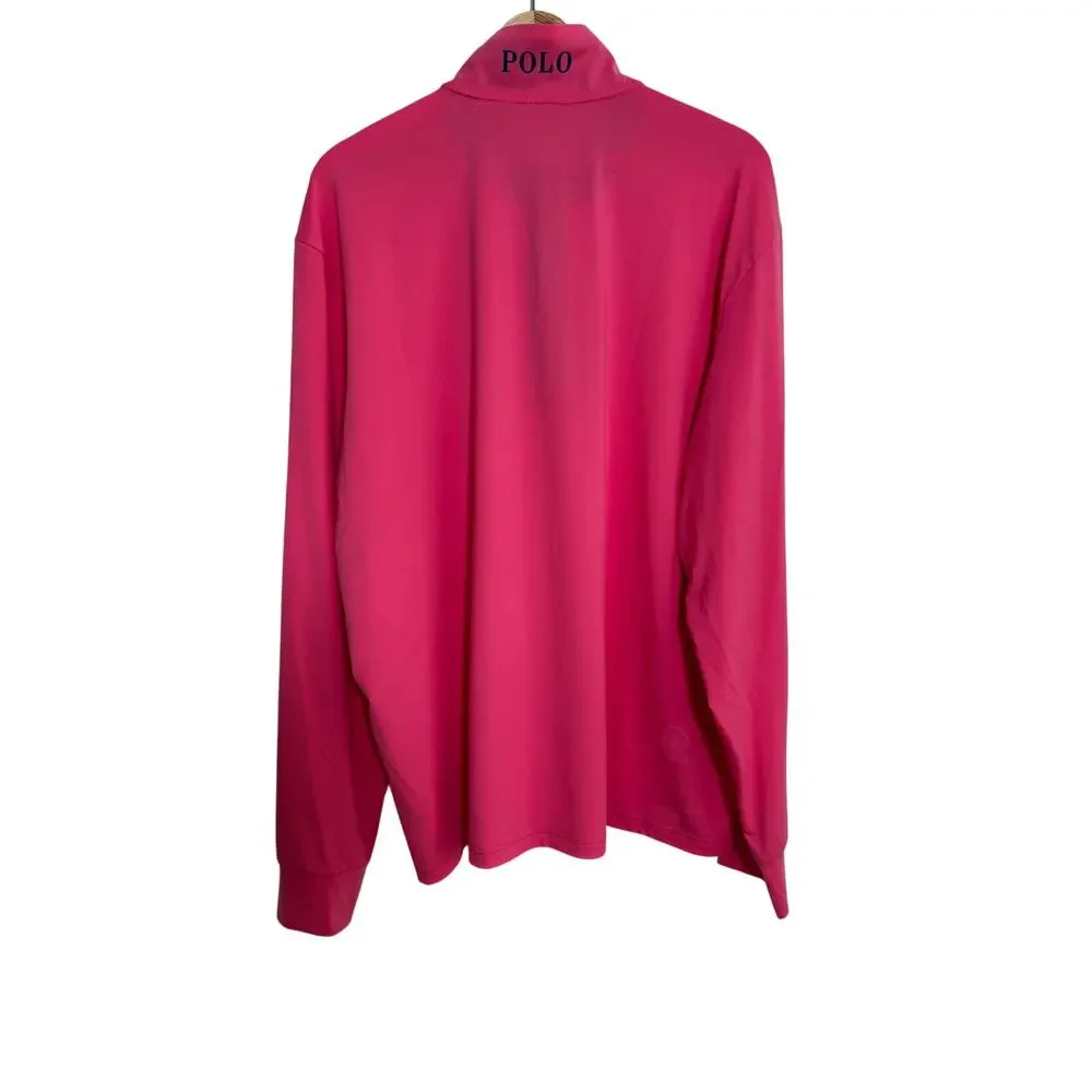 Polo Ralph Lauren Golf Pullover Mens XL Pink Performance 1/4 Zip Athletic Sport